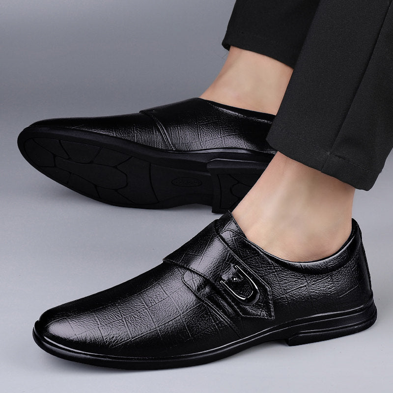 Men's Business Formal Wear Autumn Breathable British Korean Round Toe Groom Men's Casual Leather Shoes