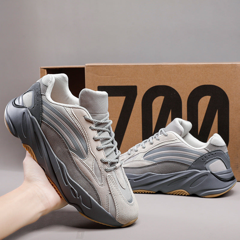 Men's Street Style Retro Platform Dad Breathable Mesh Elevator Wild Men's Sports Shoes