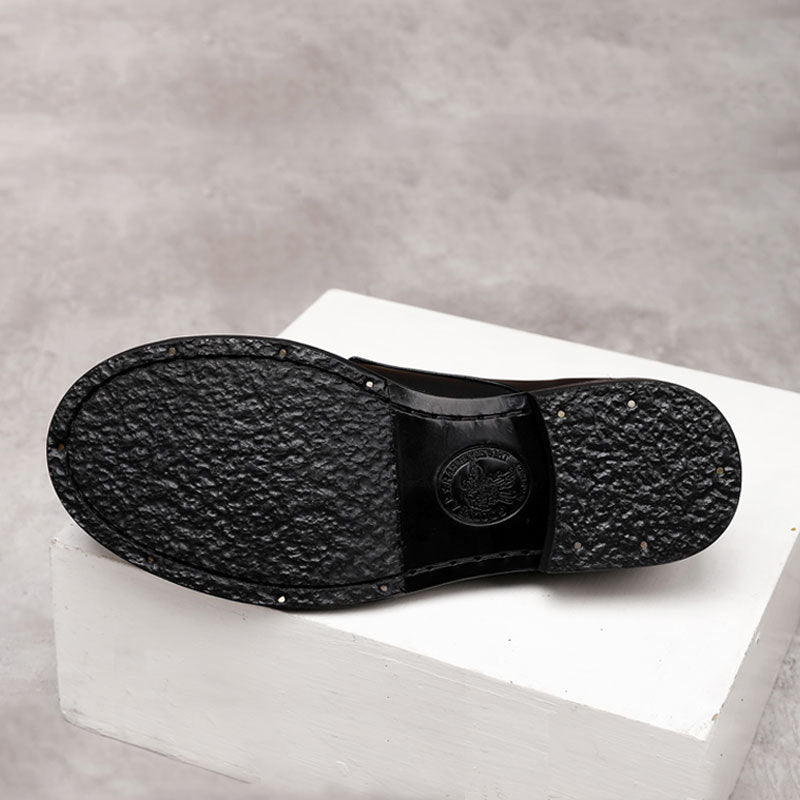 Men's Formal Wear Business Big Head Genuine Leather Shoes