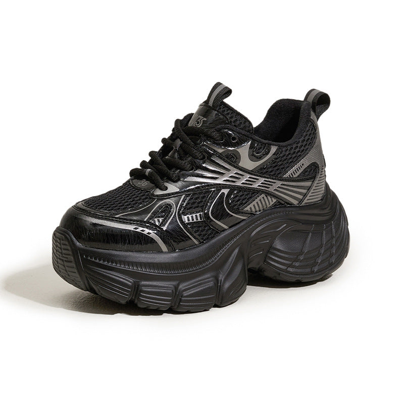 Women's Dad Fleece-lined Mesh Platform Height Increasing Women's Shoes