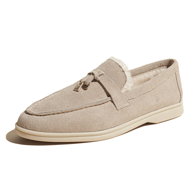 Winter Warm Lovers Fleece-lined One Pedal Loafers