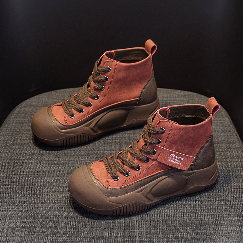 Women's Martin Autumn Platform Elevator Ankle Retro Casual Shoes