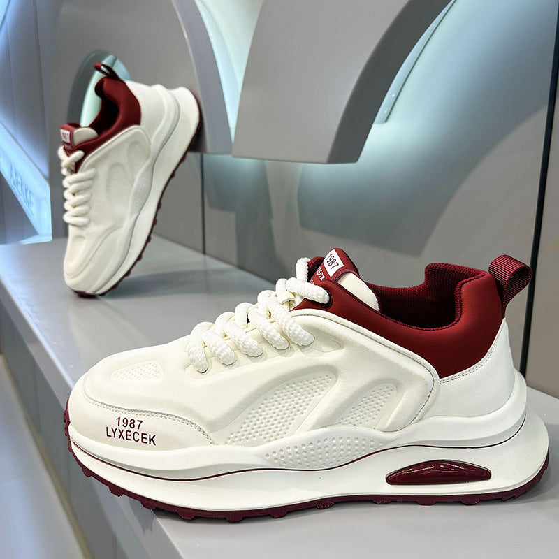 Men's Summer Breathable Sports Platform Easy Wear Green Less Daddy Men's Casual Shoes