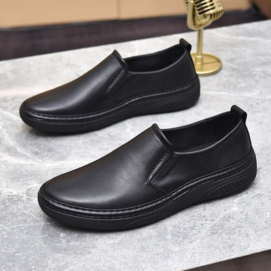 Men's Layer Cowhide Comfortable Soft Bottom Pumps Leather Shoes