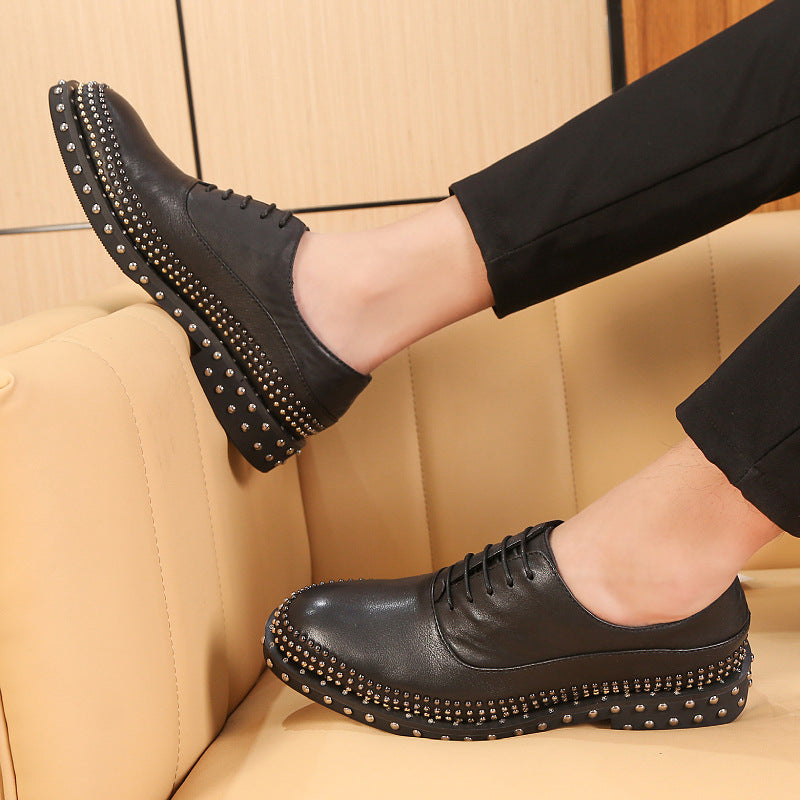 Men's Full Grain Cow Derby Trendy Formal Leather Shoes