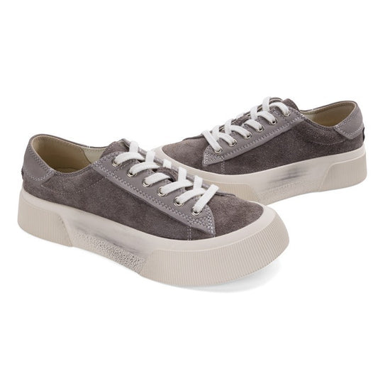 Women's Retro Distressed Genuine Versatile Abrasive Big Sneakers