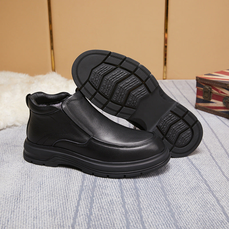 Men's Slip On Cotton Comfortable Warm Side Boots