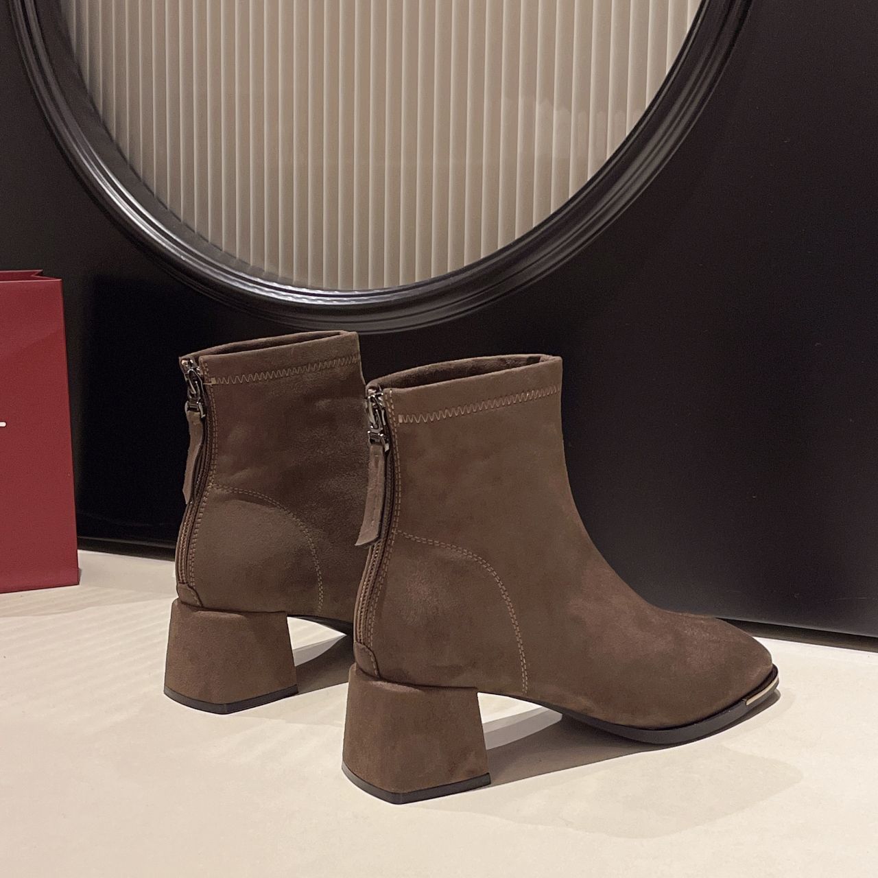 Women's & Men's Korean Style Suede Chunky Martin Small Ankle Fashion Women's Leather Boots