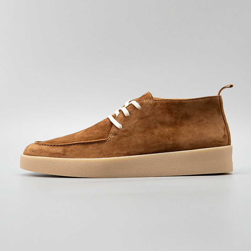 Men's Rock Tea Brown Fashion Versatile Retro British Style Trendy Men's Casual Leather Shoes