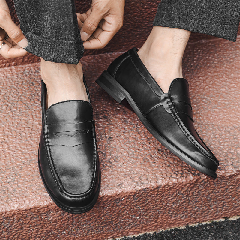 Men's Soft Bottom Early Autumn One Pedal Lazy Men's Casual Leather Shoes