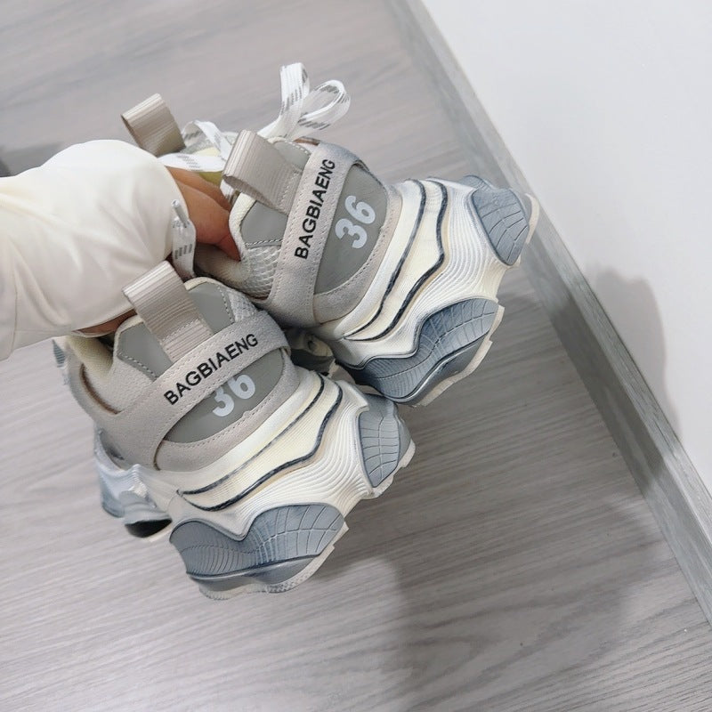Thick Bottom Increased Mesh Wide Version Lovers Sneakers