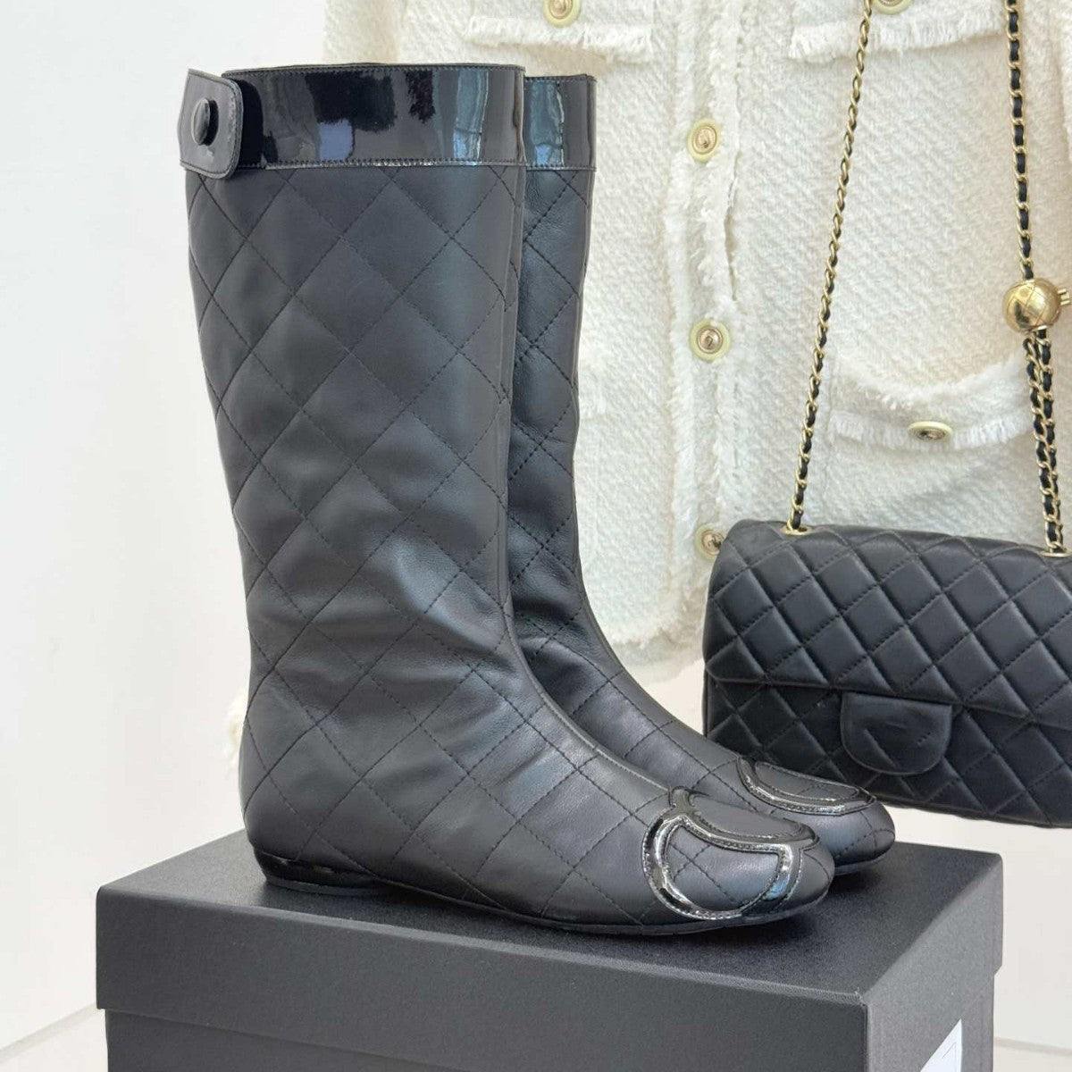 Female High Round Head Thick Knee-high Women's Fashion Shoes