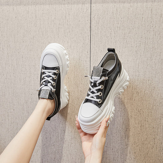 Thick Bottom Hidden White Female High Sneakers