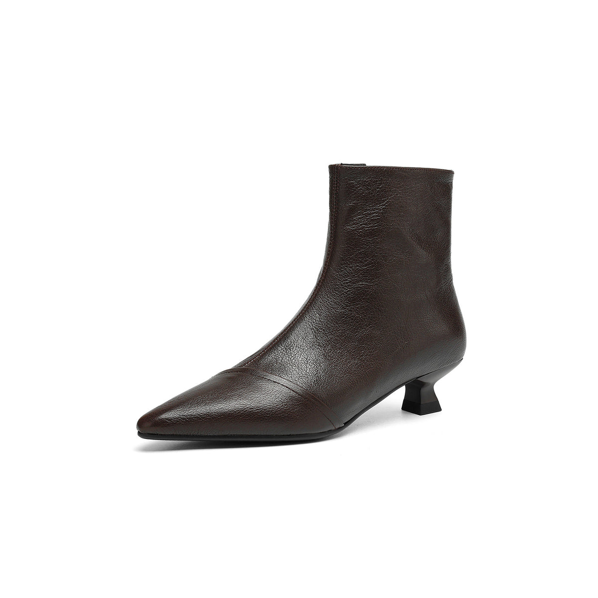 Women's French Soft Ankle Pointed Brown Not Tired Women's Leather Boots