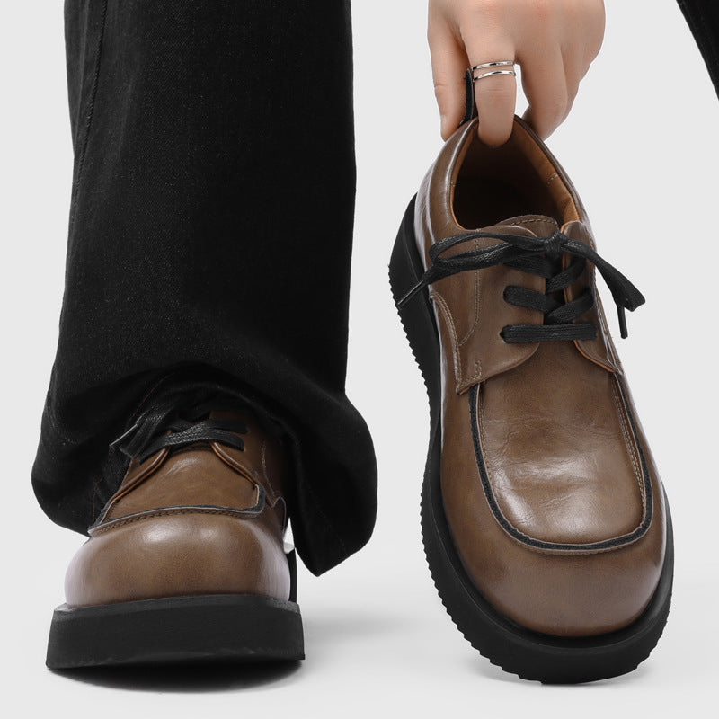 Men's High-grade Versatile Fashion Derby Commuter Elevator Wild Big Men's Shoes