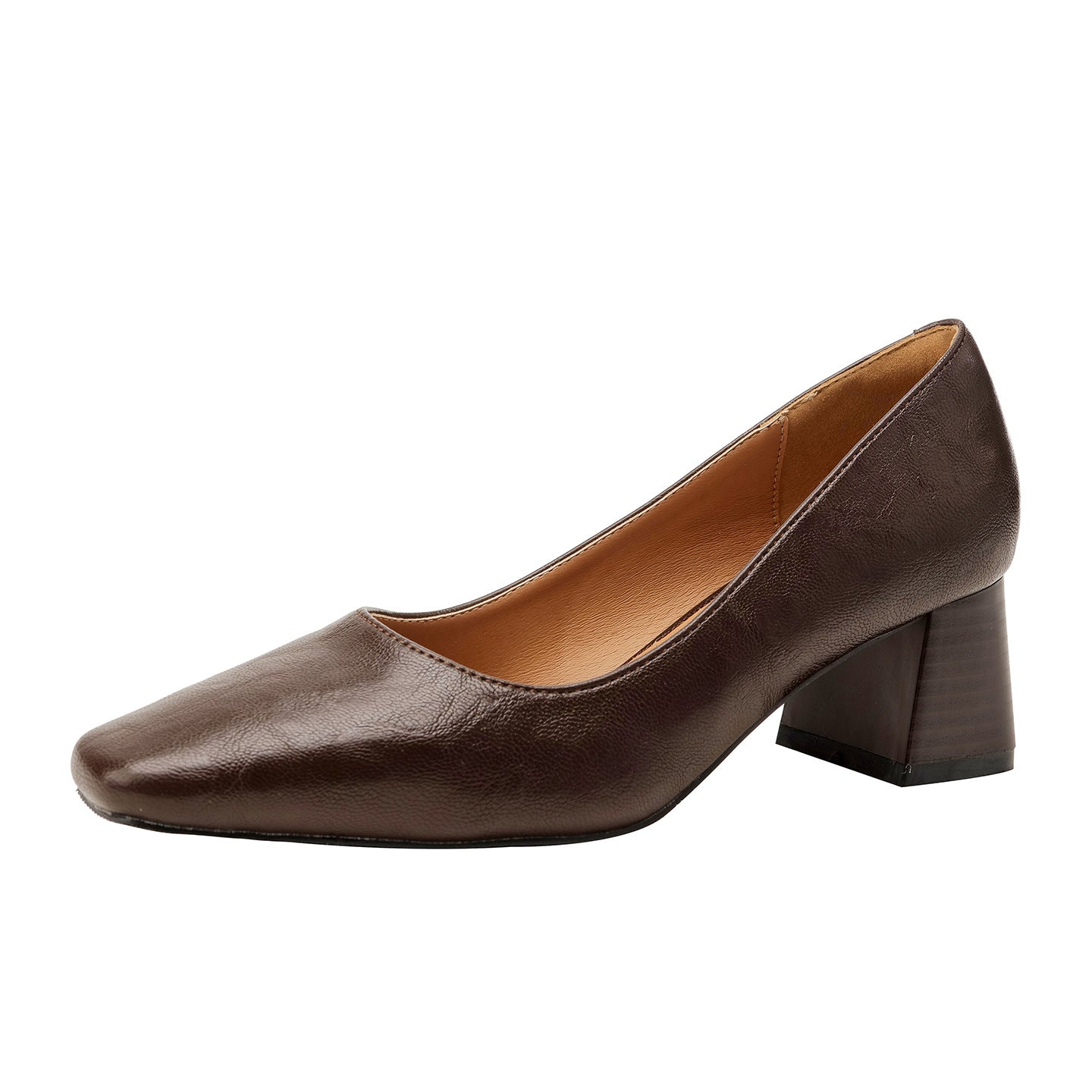 Women's Toe Chunky Pumps Simple Comfortable Spring Temperament Low-cut Vintage Commuter Heels