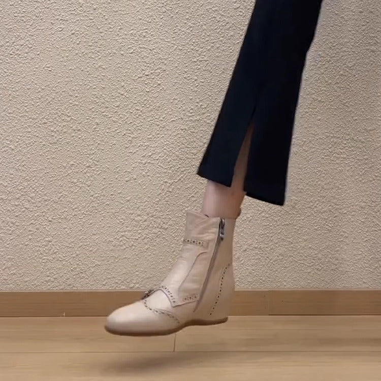 Women's Toe Invisible Elevated Flat Ankle Autumn Simple Boots