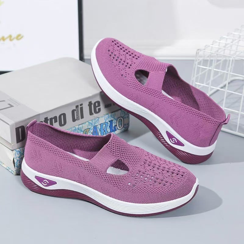 Women's Thick-soled Cloth Old Slip-on Mesh Surface Hollowed Casual Shoes