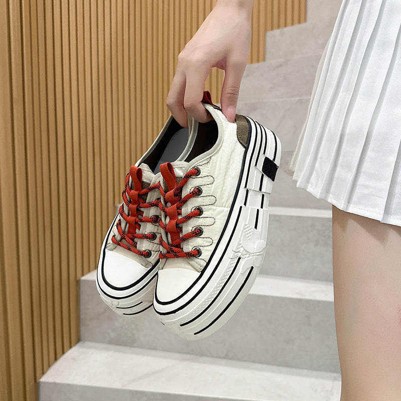 Women's Increasing Insole Summer Thick Bottom Fashion White Versatile Women's Casual Shoes