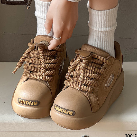 Women's & Men's Design Platform Inner Height Increasing Board Sports Men's Casual Shoes