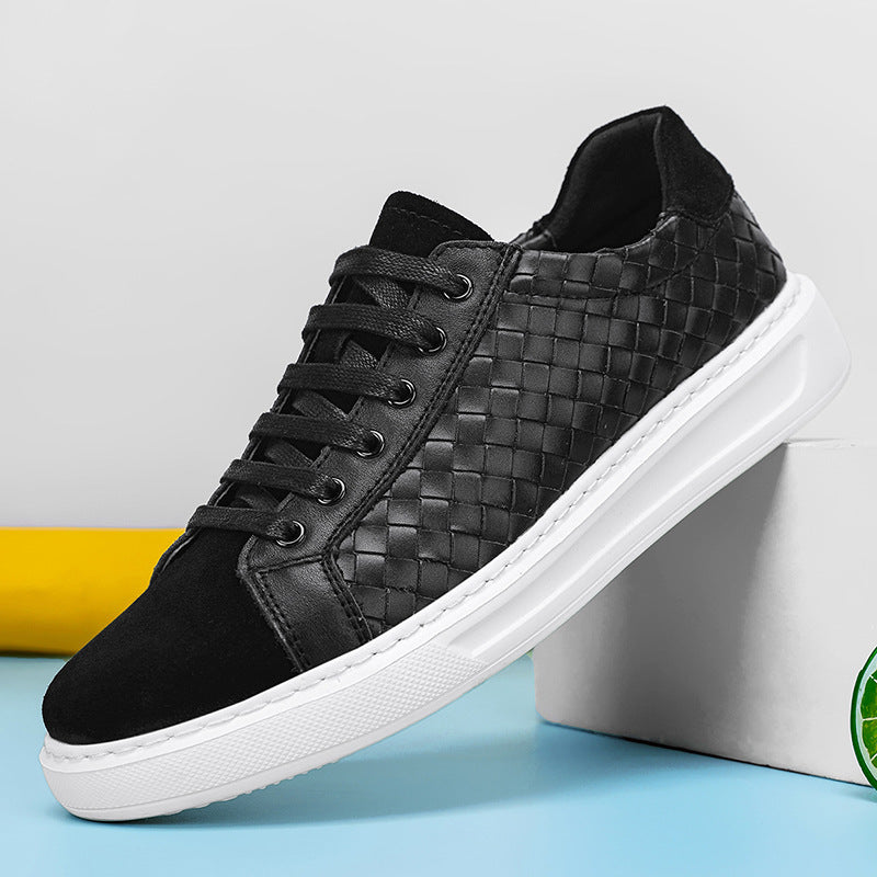 Men's Fashionable High-grade Sports Slip-on Thick-soled Woven Light Men's Board Shoes