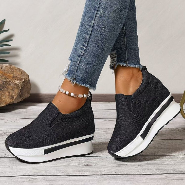 Women's Platform White Korean Style Trendy Casual Shoes