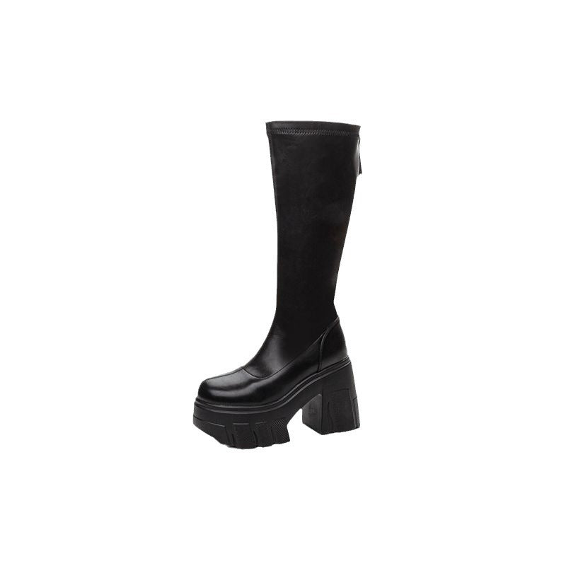 Women's Thick Bottom Skinny Below The Knee Long Height Boots