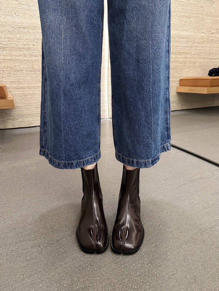 Grape Mom British Style Horseshoe Short Stretch Boots