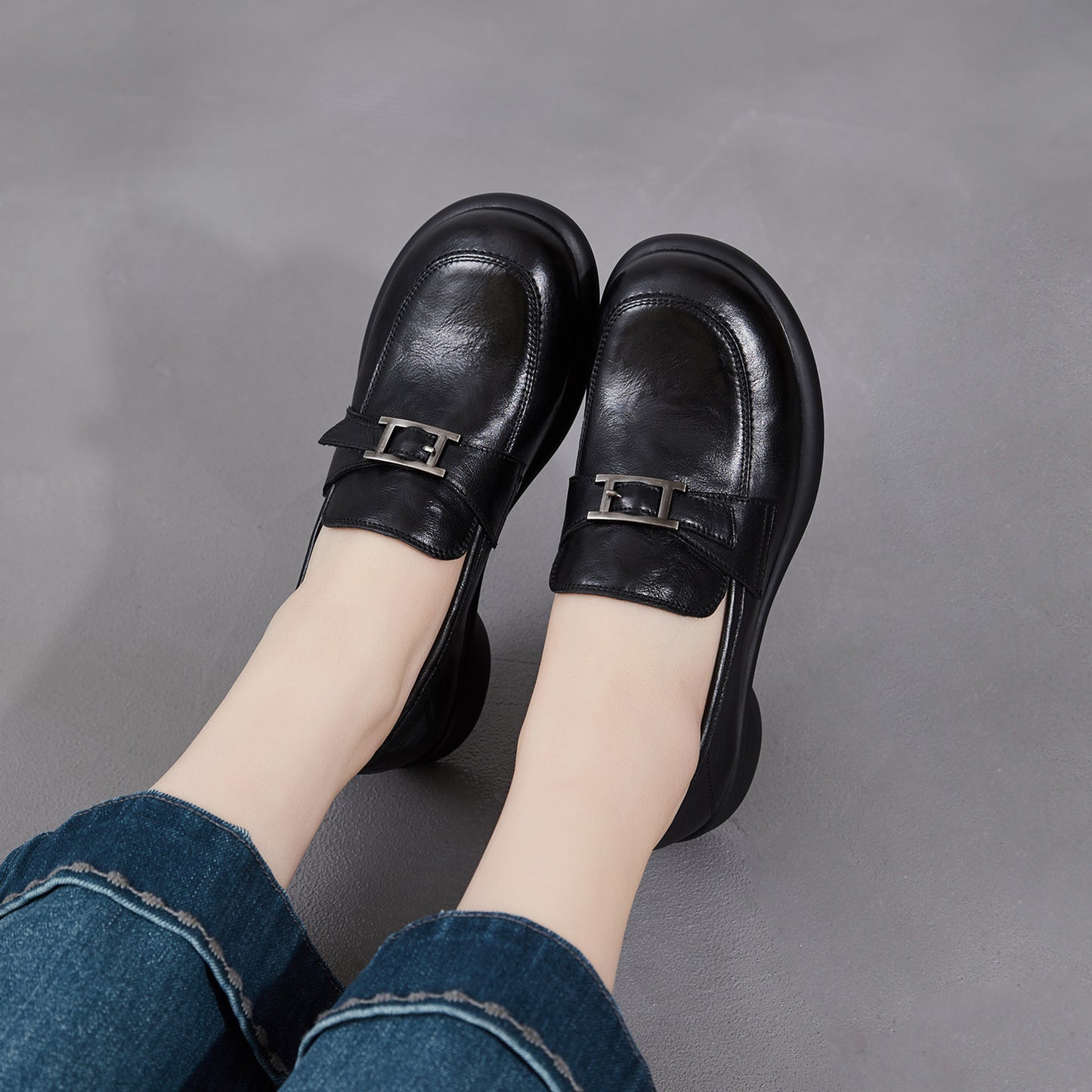 Women's Belt Ornament Spring Retro Fashion Soft Bottom Comfortable Women's Casual Shoes