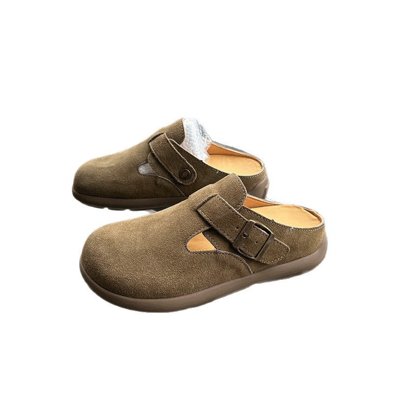 Women's Thick Bottom Cowhide Retro Easy Matching Slip-on Women's Casual Shoes