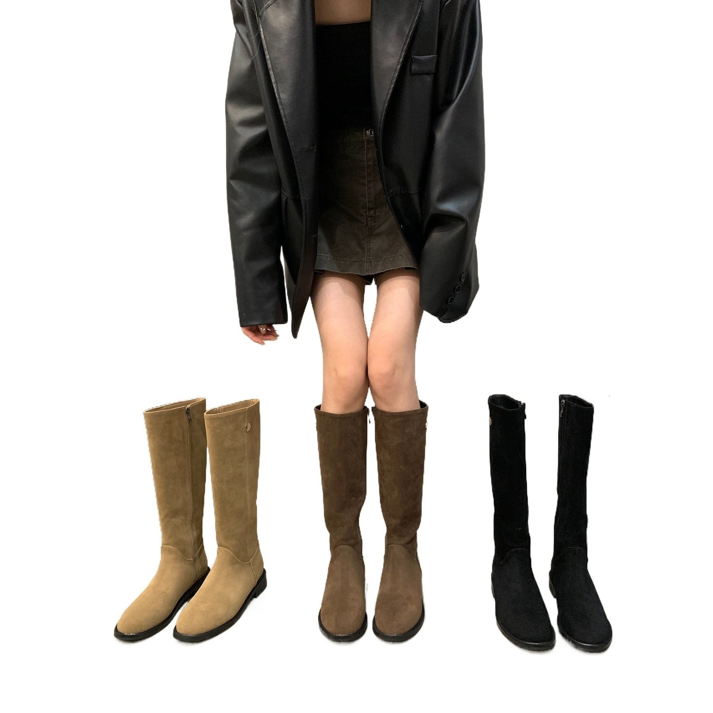 Women's Cowboy Martin Fashion Skinny Autumn Vintage Women's Leather Boots