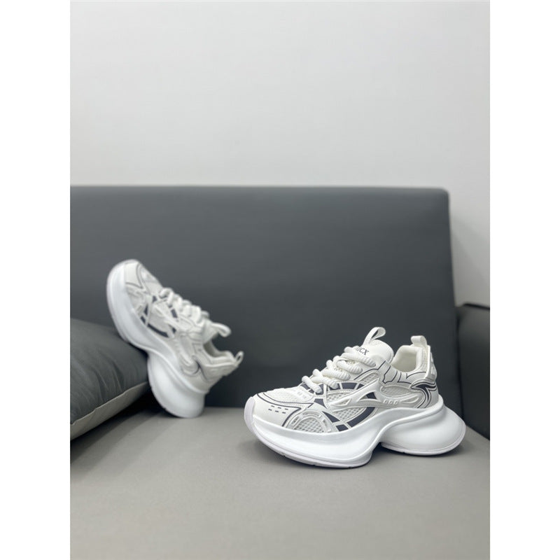 Men's Fashion Trendy Wild Mesh Breathable Comfortable Platform Men's Business Leather Shoes