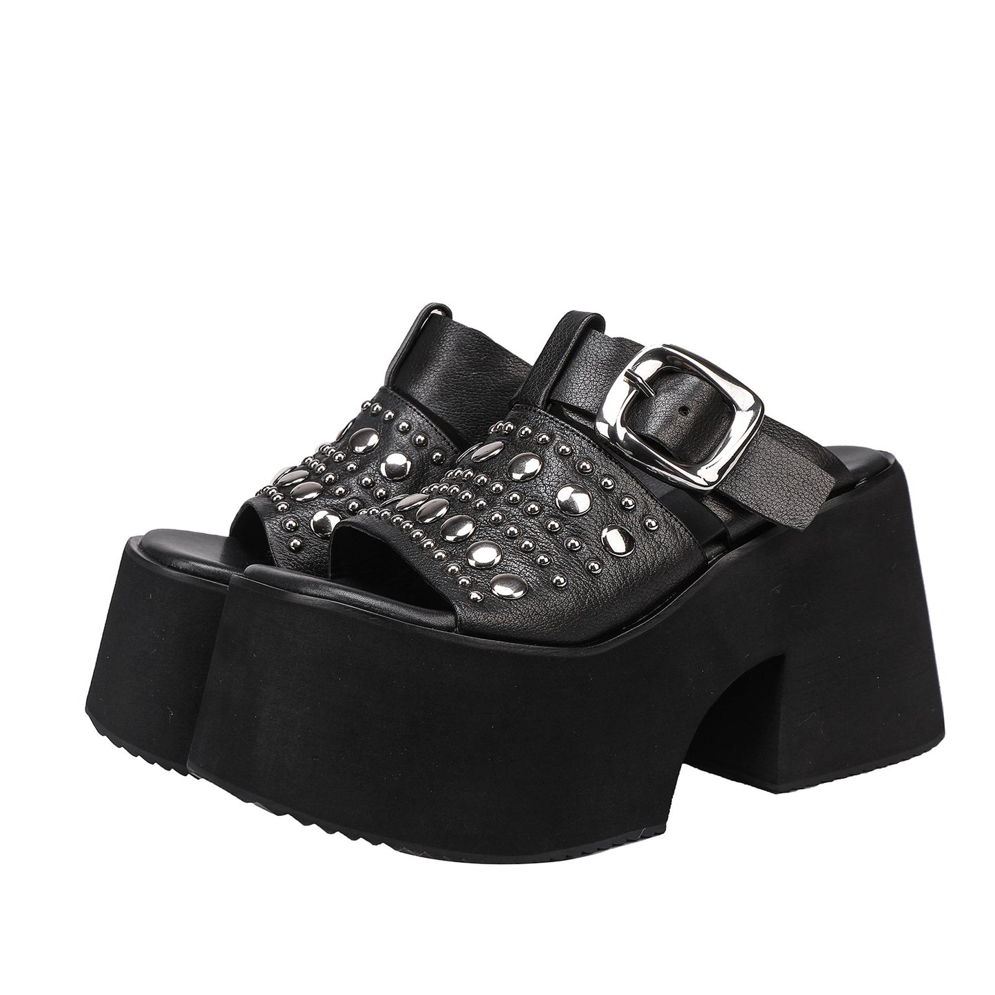 Women's Summer Genuine Thick Bottom Muffin Small Height Increasing Appearance Outer Thick-soles Slippers