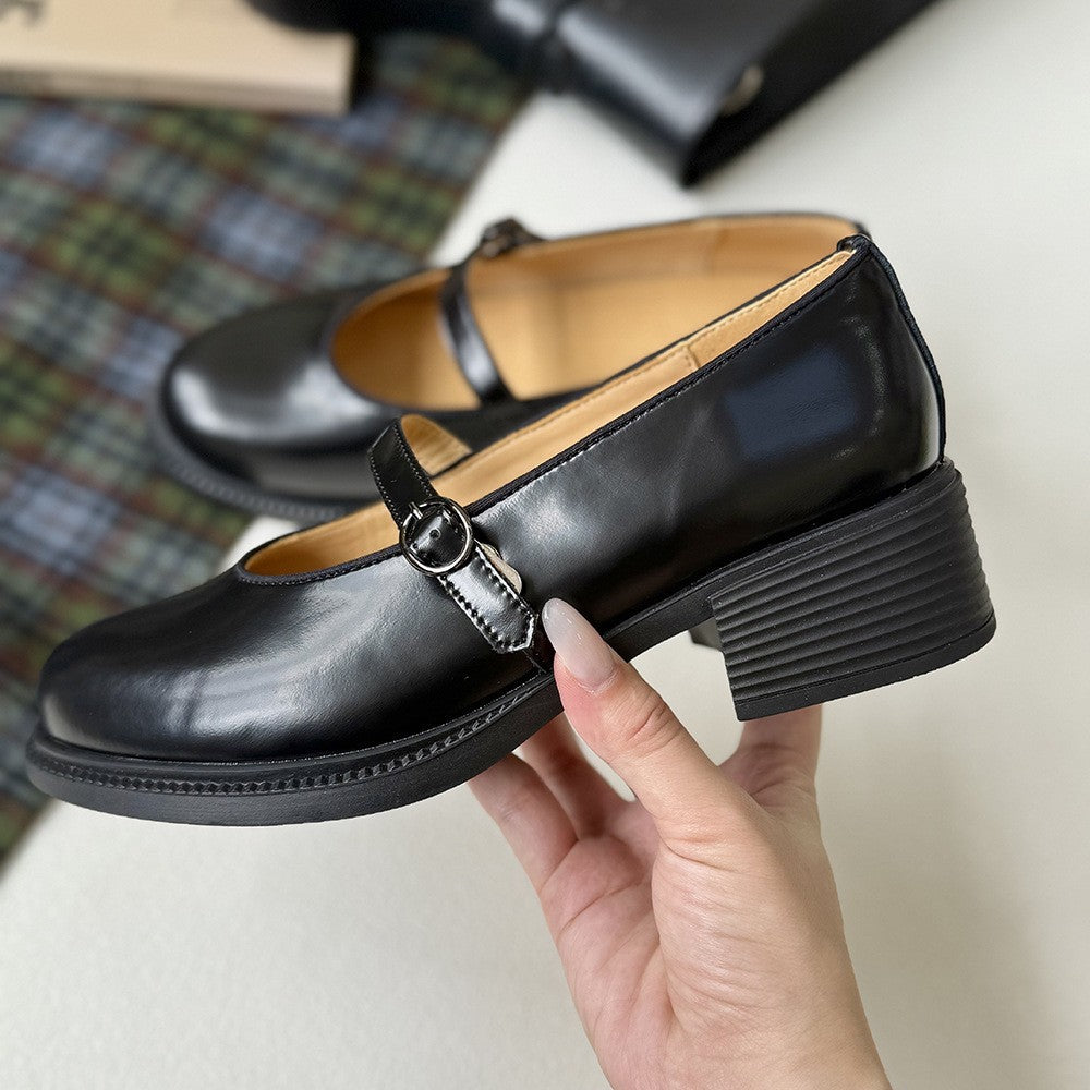 Women's High Chunky Uniform Shallow Mouth Pumps Women's Fashion Shoes