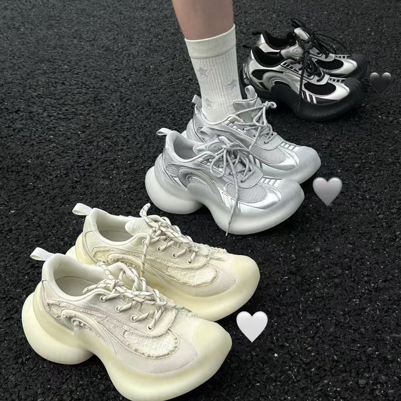 Women's Streamer Running Breathable Thick Sole Increased Casual Shoes