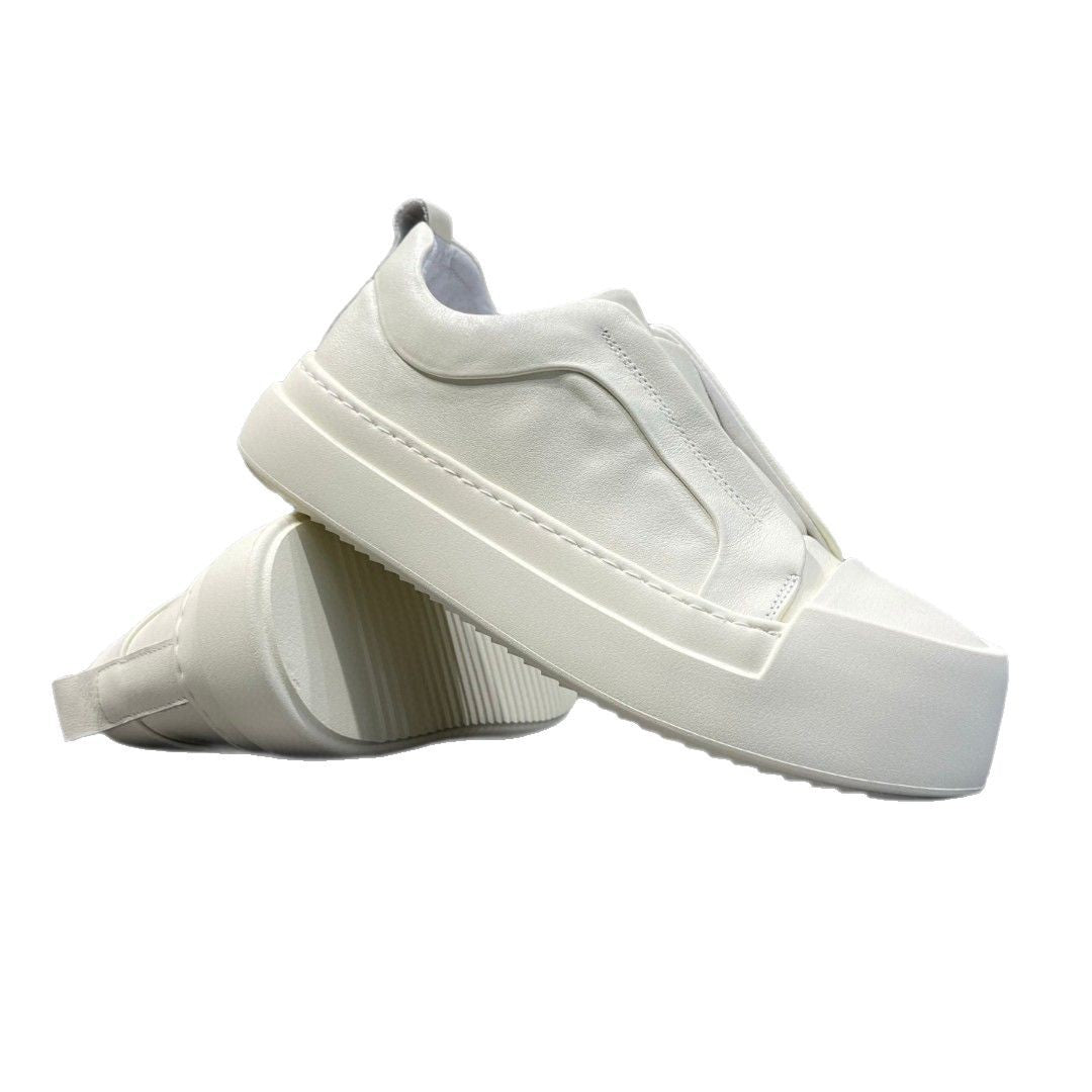 Creative Men's Fashionable Slip-on Platform White Men's Board Shoes