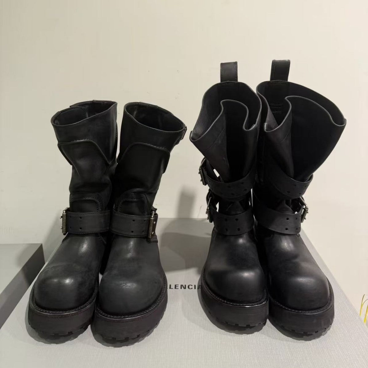 Poison Black Pull Cool Wear Thick Bottom Knight Boots