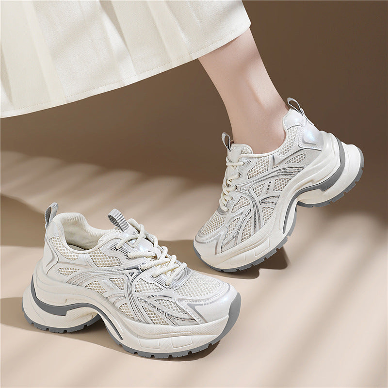 Women's Surface Platform Heightened Easy Wear Sports Sneakers