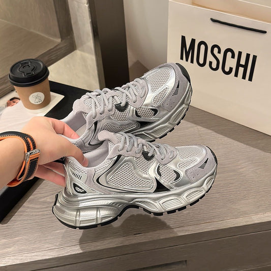 Women's Spring Platform Lightweight Versatile Height Increasing Sneakers