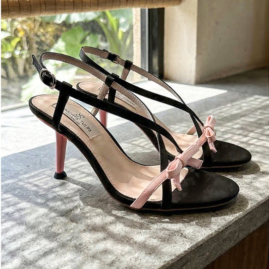 Women's Graceful Bow Stilettos Summer Color Matching Heels
