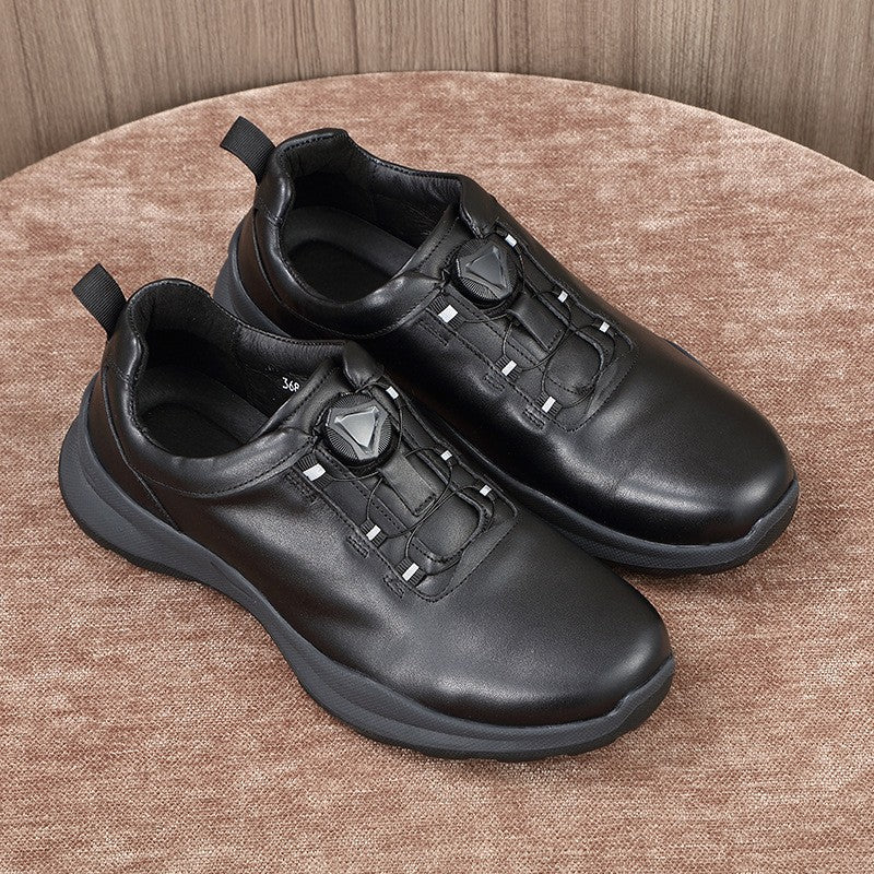 Men's Attractive Business Golf Platform Genuine Leather Shoes