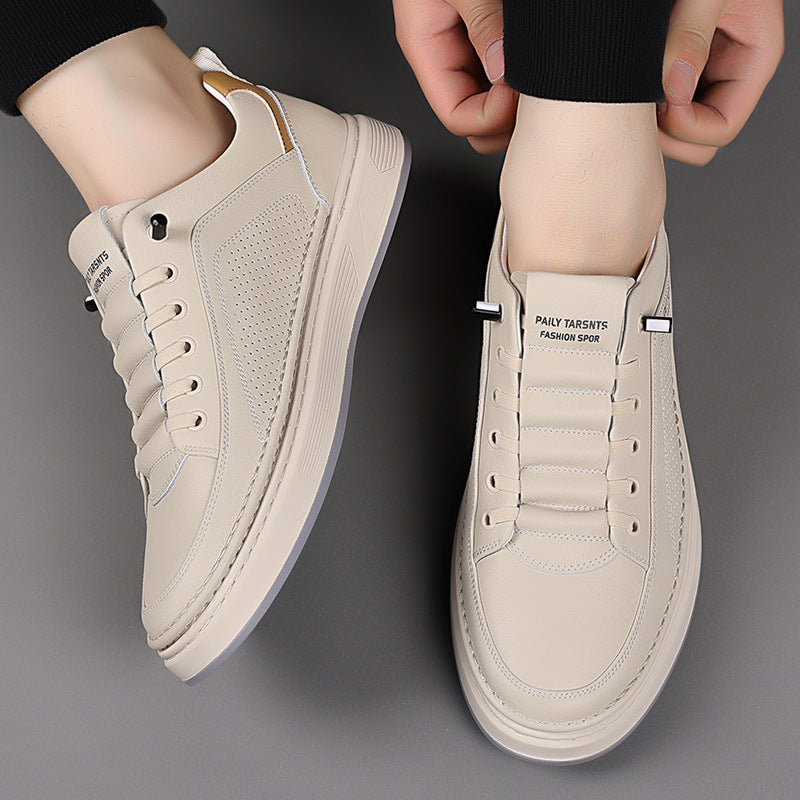 Men's Summer White Breathable Fashion Calf Versatile Sneakers