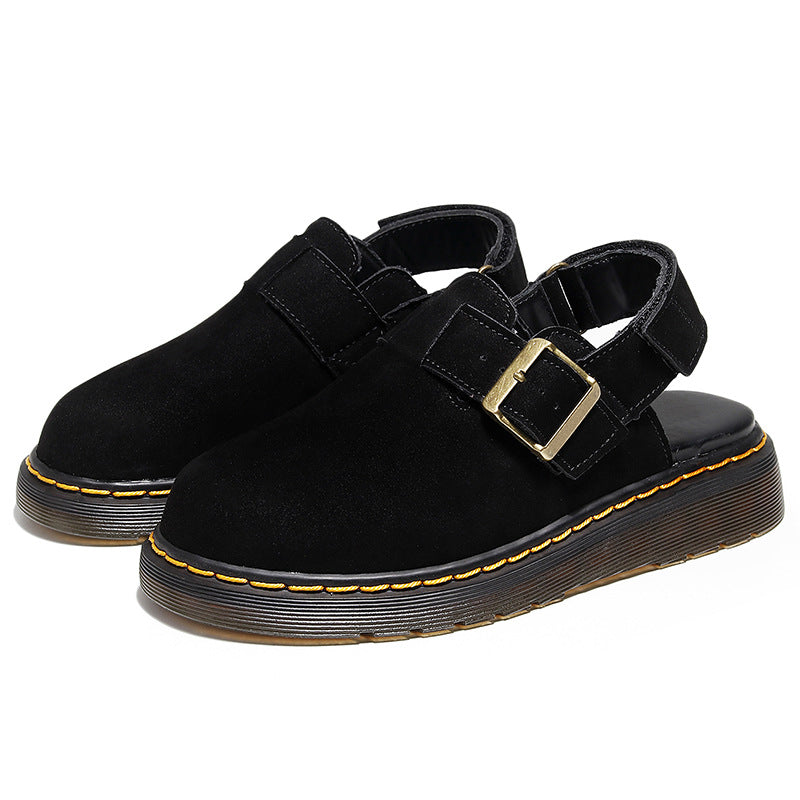 Women's & Men's Martin Summer Half Slip-on Black Closed Toe Sandals