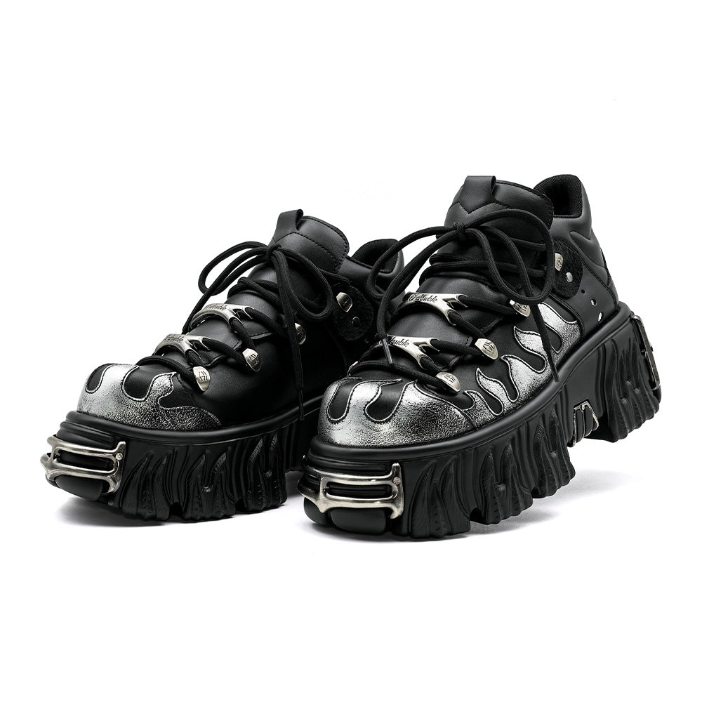 Trend Carving Dark Punk Metal Niche Design Women's Leather Boots
