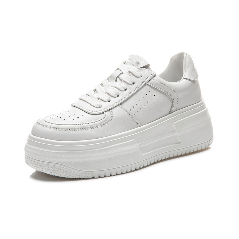 Women's White Genuine Autumn Versatile Single-layer Leisure Casual Shoes