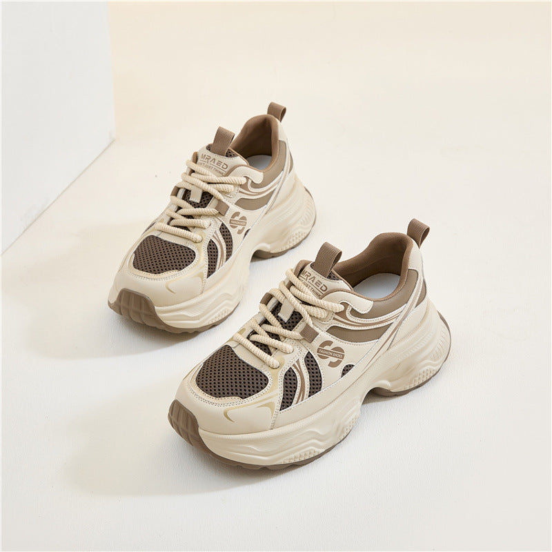 Women's & Men's Plus Size Authentic Clunky Platform Breathable Sneakers