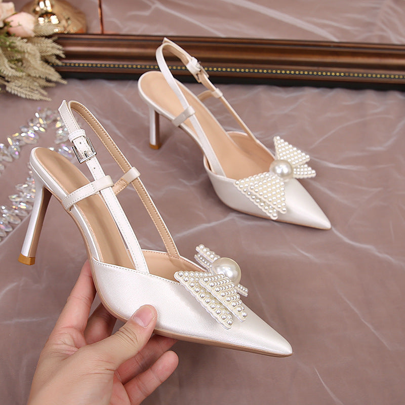 Women's Summer Closed Toe Slingback Wear Pumps Pointed Sandals