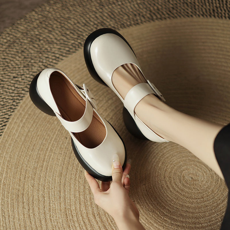 Women's Retro Platform Chunky Mary Jane Muffin Women's Fashion Shoes