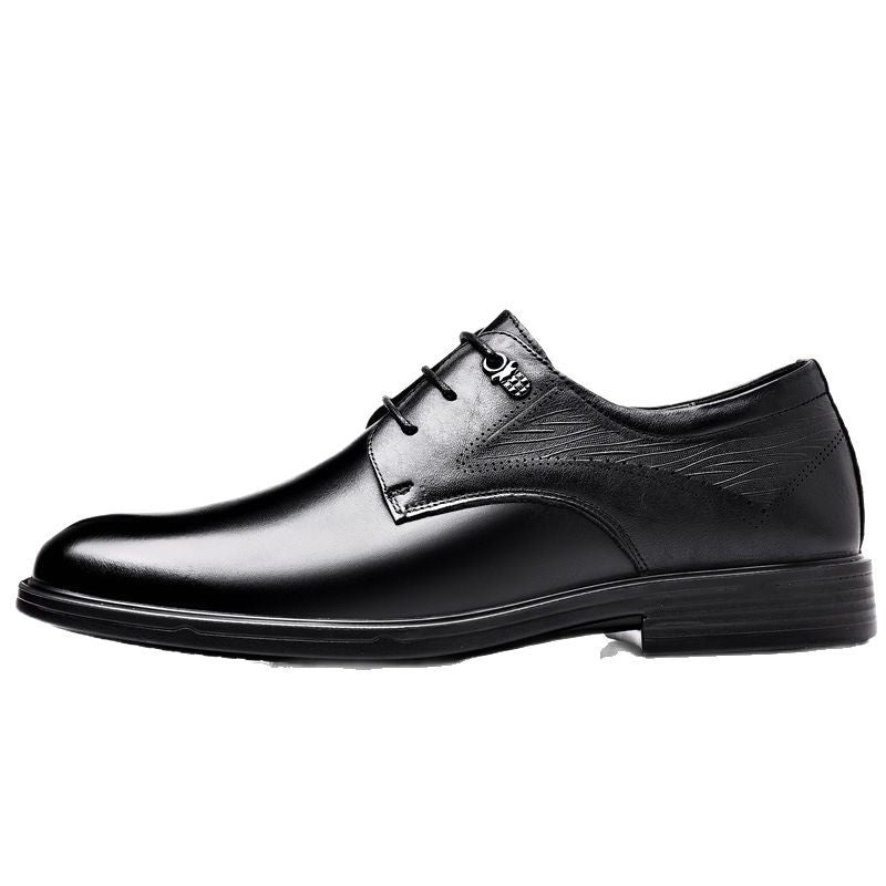 Men's First Layer Cowhide Business Pumps Soft Bottom Surface Leather Shoes