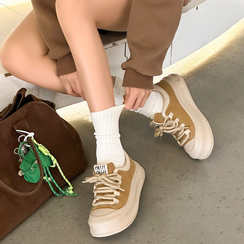 Women's Thick Bottom Fashion Autumn Breathable Heightened Casual Shoes